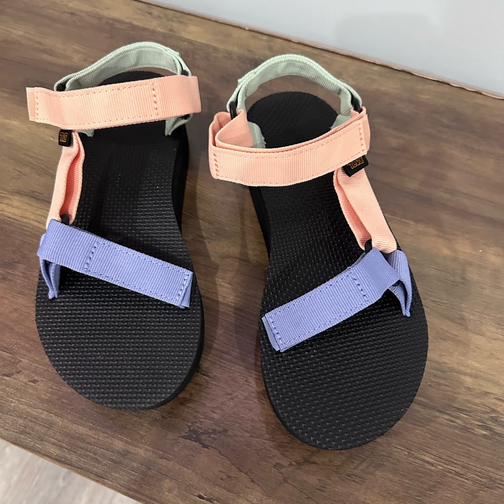Teva Pastel Strap Women's Platform Sandals - Peach, Lavender & Mint